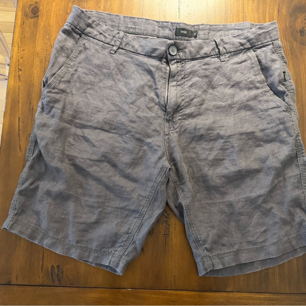 Onia Charcoal Linen Men's Shorts